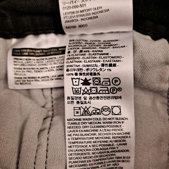 Levis 559 Jeans Mens 40 X 32 (40 X 30) Relaxed Straight Leg Black - Picture 5 of 10